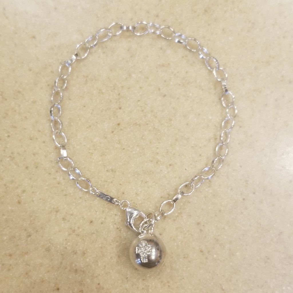 Rare Modern Monica Rich Kosann Cross Sapphire 925 Silver Charm Pendant Bracelet — image 8 of 8